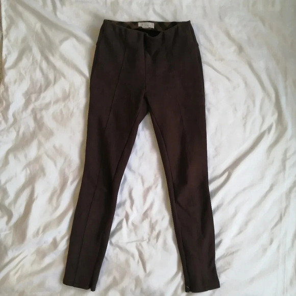 by Anthropologie Faux Suede Brown Legging Pants with Zipper Ankles 25 - Picture 2 of 15